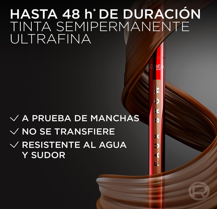 LOREAL Paris Faux Brow Plumin Rellenador para Ceja Tono 389 Morena  1mL
