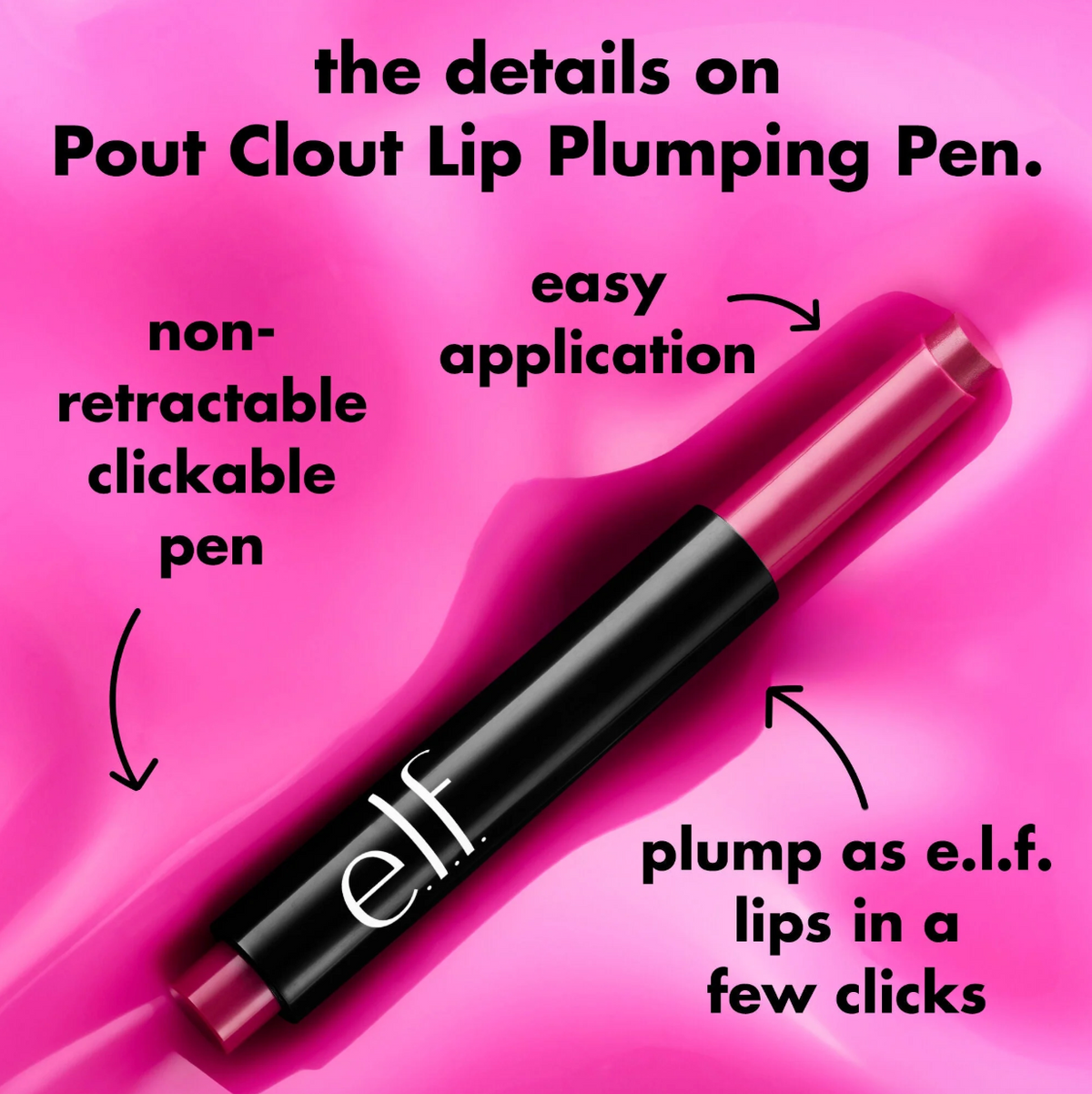ELF Pout Clout Lip Plumping Pen bálsamo, Gloss y voluminizador de labios
