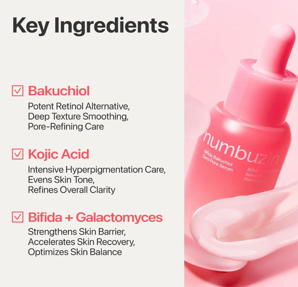 NUMBUZIN N3 Bífida Bakuchiol Zero Pore Serum 30ml