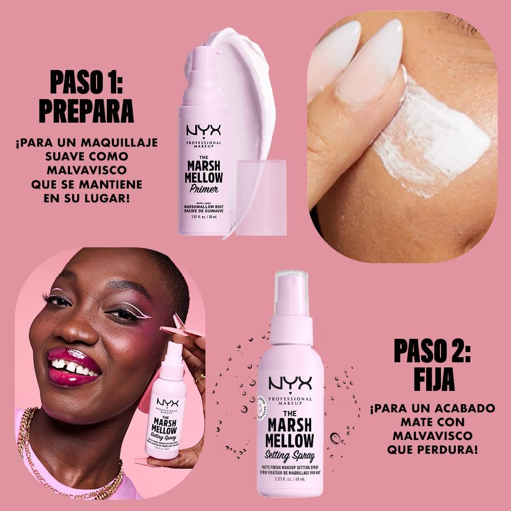 NYX Professional Makeup The Marshmellow Setting Spray – Spray Fijador de Maquillaje con Acabado Suave (60 ml)
