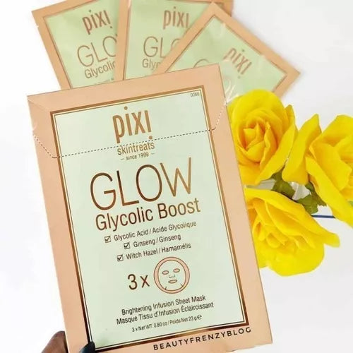 Máscarilla De Hoja Iluminadora Pixi Glow Collagen Boost 3 Pz