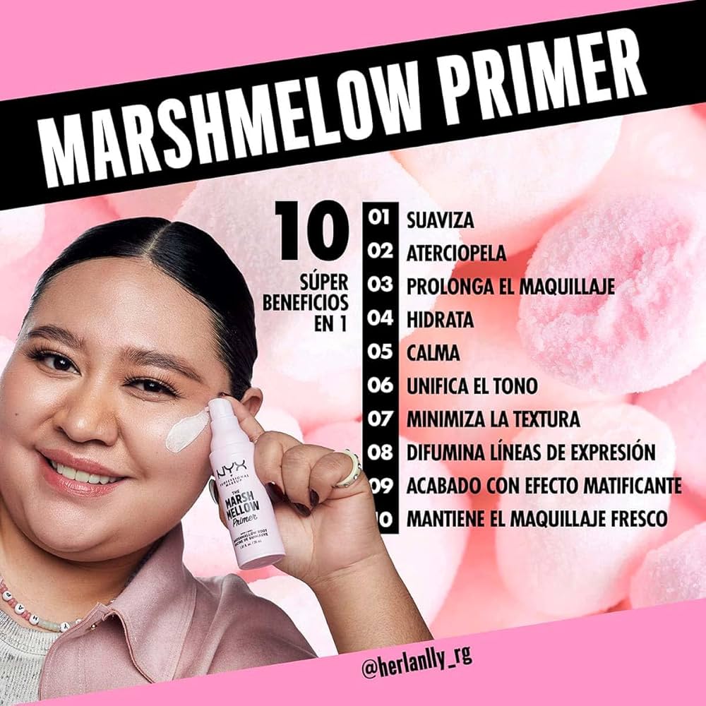NYX Professional Makeup The Marshmellow Primer – Prebase Suavizante con Raíz de Malvavisco (30 ml)