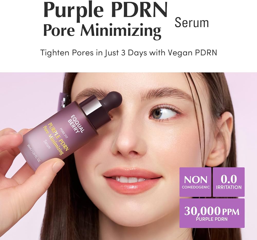Eqqual Berry Purple PDRN Suero Facial con Retinal y Niacinamida - Serum Ácido Hialurónico - Péptidos con Extractos Naturales - Hidratación y Renovación Suave 30 ml