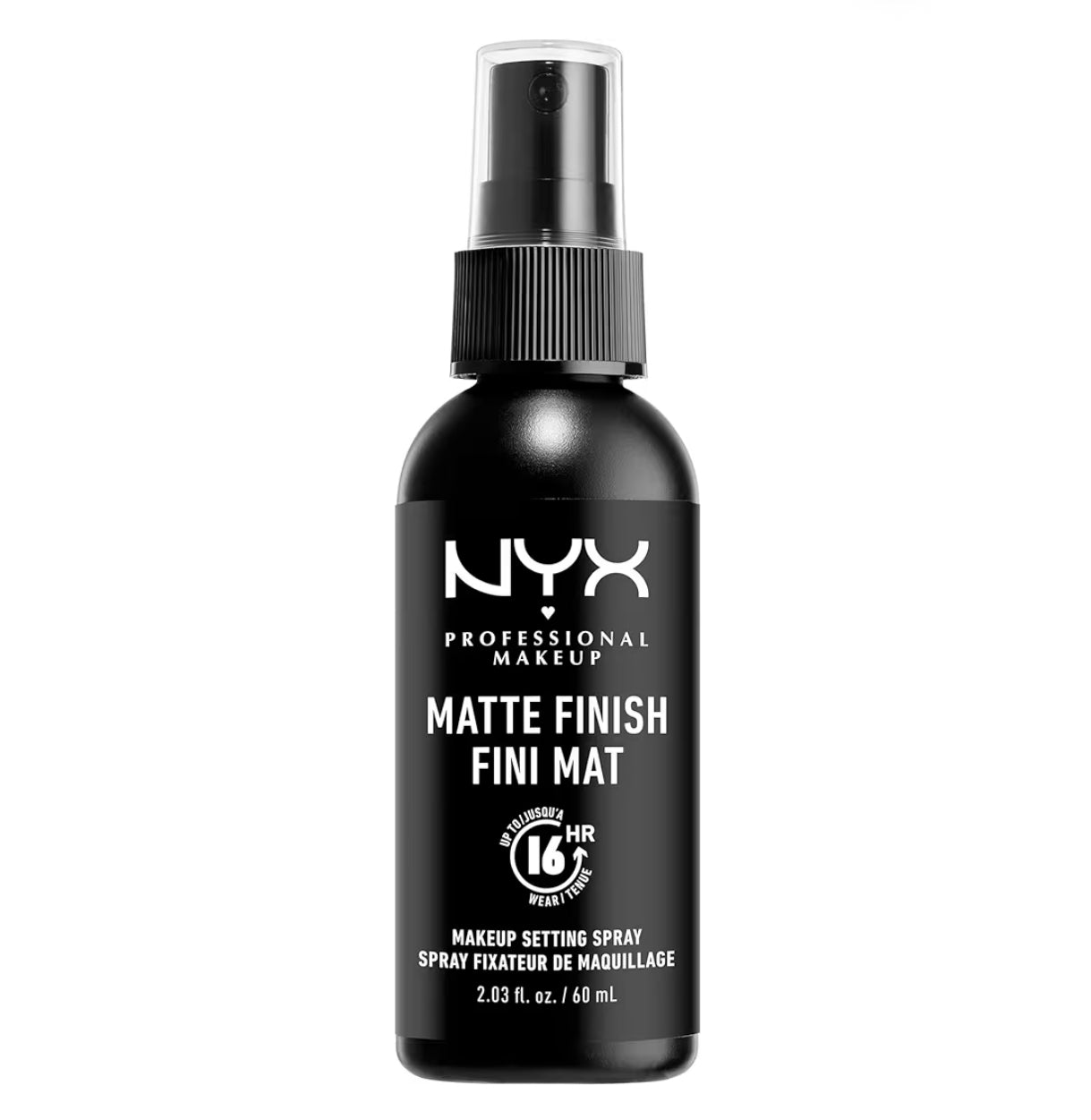 NYX Professional MakeUp Matte Finish Fini Mat, Spray Fijador de Maquillaje, Acabado Mate, Larga Duración, 60 ml
