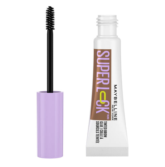 Maybelline Super Lock Brow Glue – Gel transparente y con color para cejas