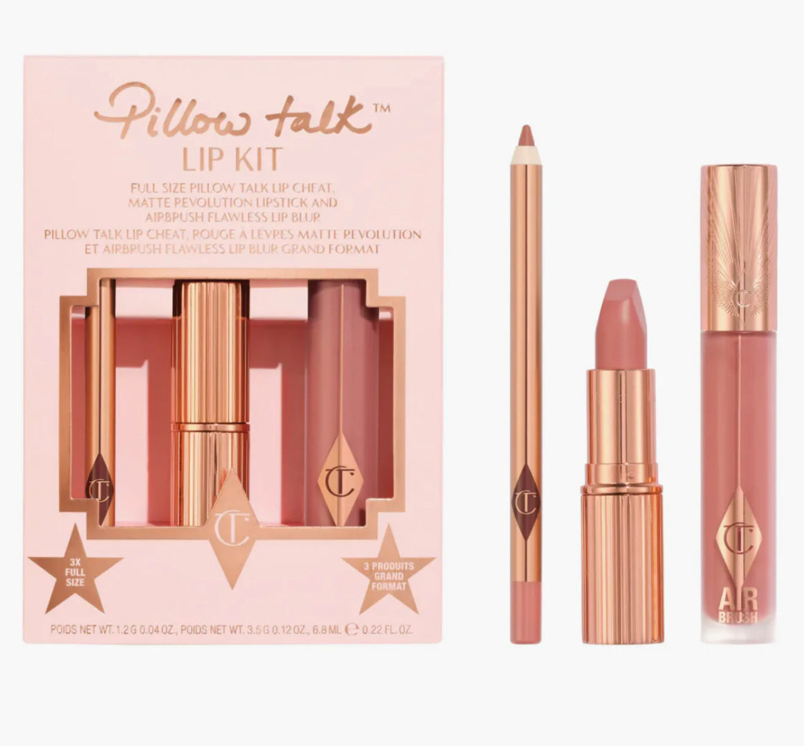 Charlotte Tilbury – Pillow Talk Lip Kit (3 Full Size)