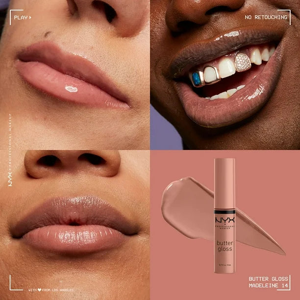 NYX Butter Gloss Lip Trio – Crème Brûlée · Fortune Cookie · Madeleine