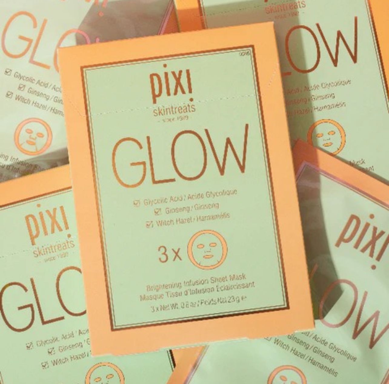 Máscarilla De Hoja Iluminadora Pixi Glow Collagen Boost 3 Pz