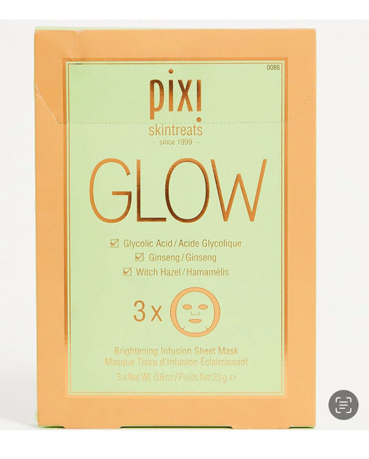 Máscarilla De Hoja Iluminadora Pixi Glow Collagen Boost 3 Pz