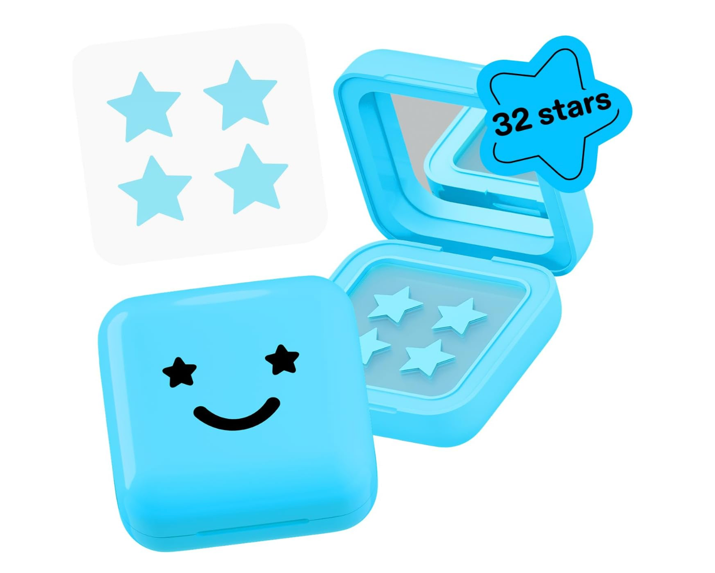 STARFACE Hydro-Stars Big Blue con estuche azul y 32 parches hidrocoloides en forma de estrella